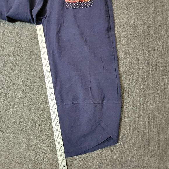 Gracila Pants Womens 4XL Blue Wide Leg Elastic Waist Pull On Tulip Hem Crop - Picture 6 of 15